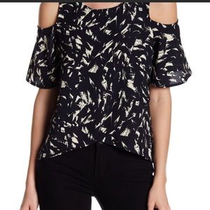 Harlowe & Graham Draped Cold Shoulder Top